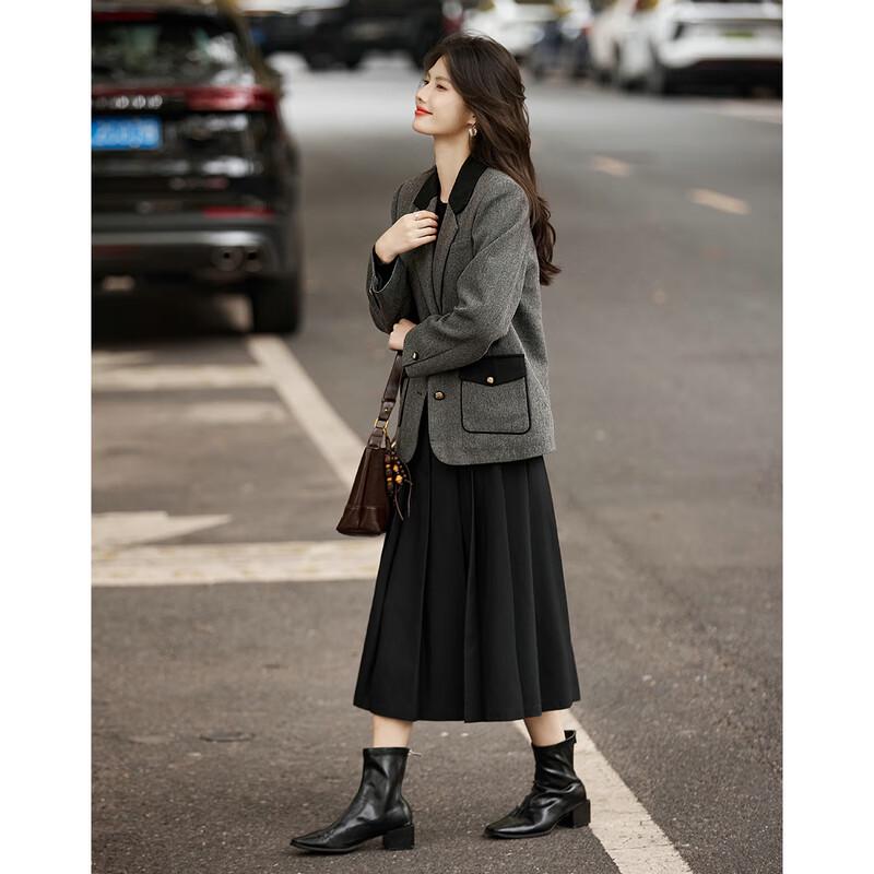 Women's Elegant Color-block Loose Blazer Jacket