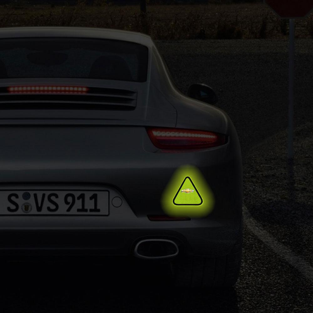 Triangle night fluorescent warning car stickers decoration For Chevrolet Cruze Spark Captiva Suburban Camaro Malibu XL Trax Lova