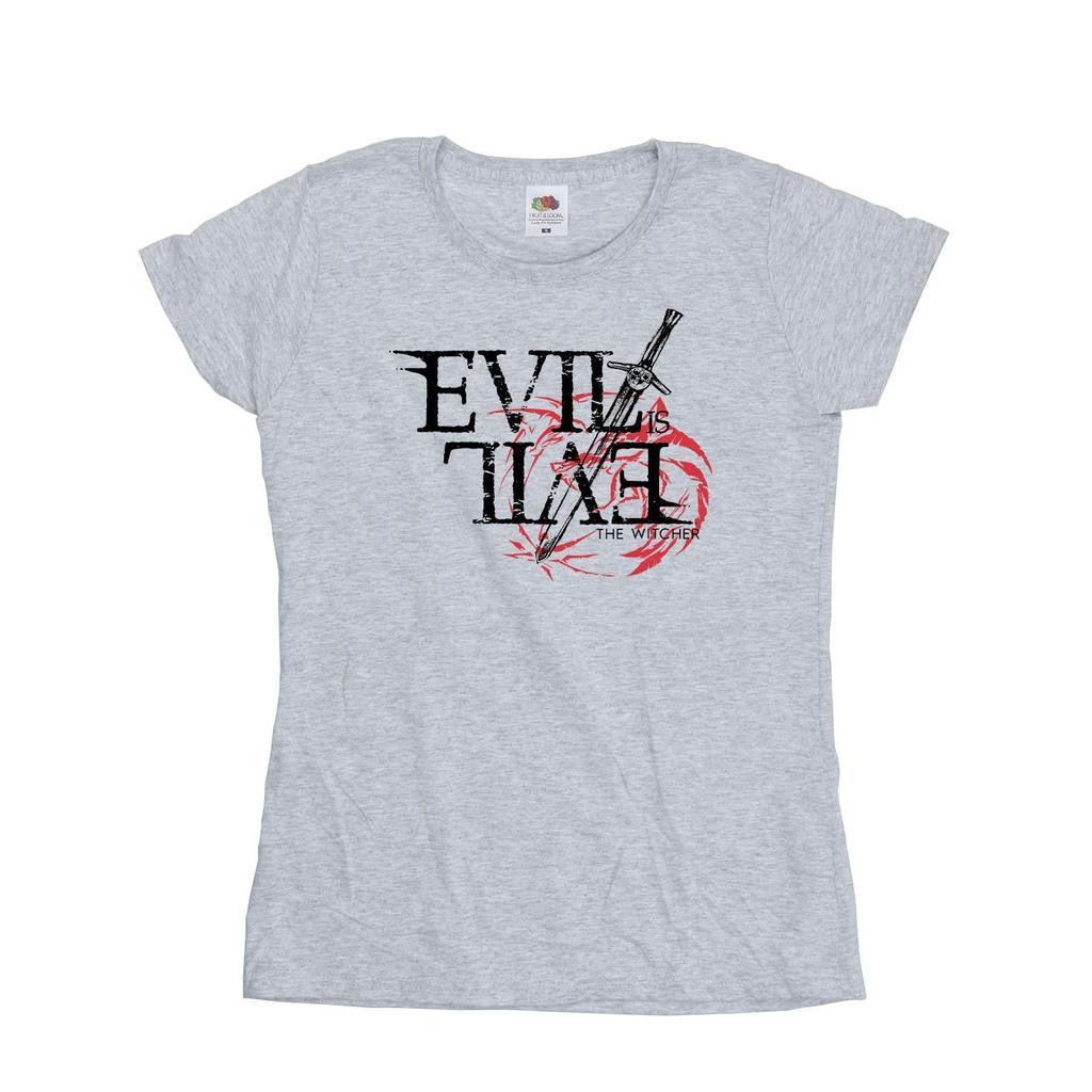 Netflix Womens/Ladies The Witcher Evil Is Evil Cotton T-Shirt