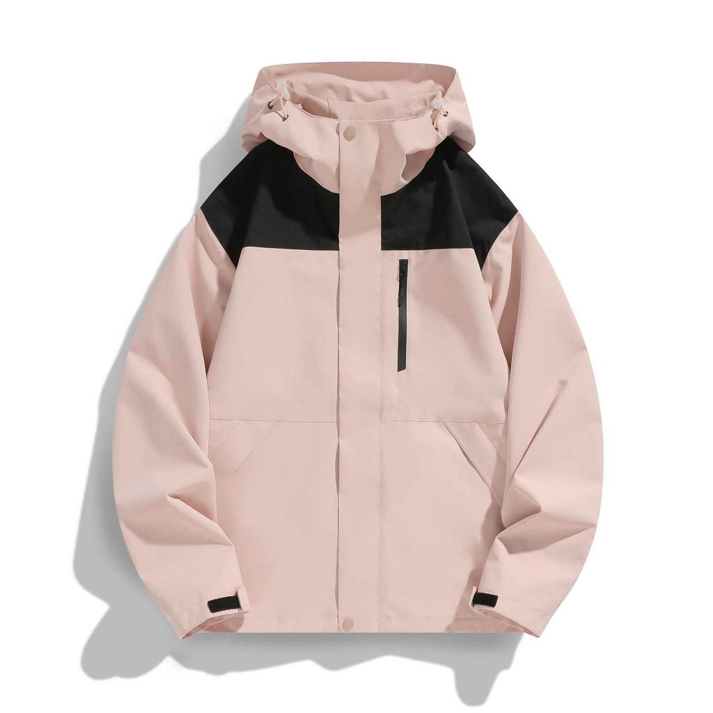 Printed Color-blocking Jacket for Men and Women The Same Style Spring and Autumn Trendy Waterproof Hooded Loose Couple Jacket for Men