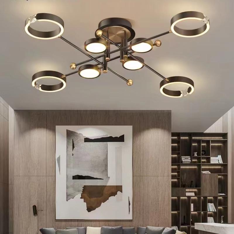 Modern Minimalist Nordic Living Room Chandelier Diamond Ring Bedroom Ceiling Lamp
