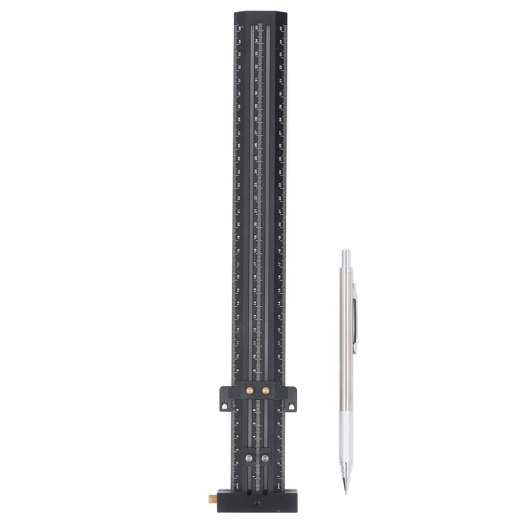 Riglă de scriere tip T din aliaj de aluminiu, multifuncțională, portabilă pentru prelucrarea lemnului, riglă pătrată în T cu stilou pentru