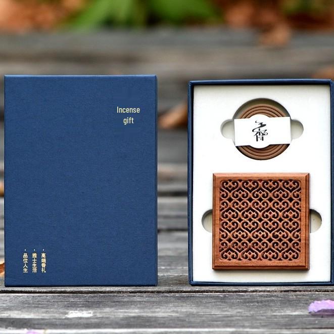 Rosewood Hollow Chinese Incense Holder - Portable Agarwood & Sandalwood Stick Burner Gift Box