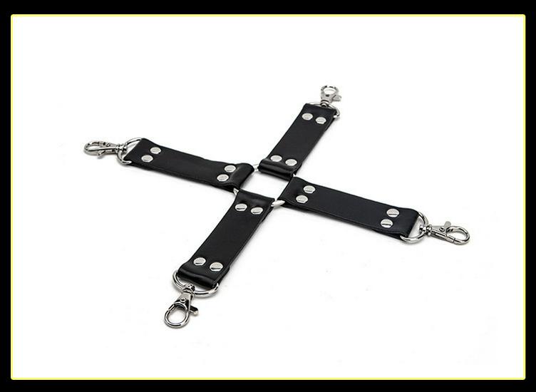 Adult Plush Handcuff & Foot Cuff Restraint Set with Cross Buckle