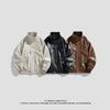 Autumn New Men's Casual Versatile Couple Leather Coat Handsome and Trendy Motorcycle Style Loose Jacket Retro Fashion Jacket