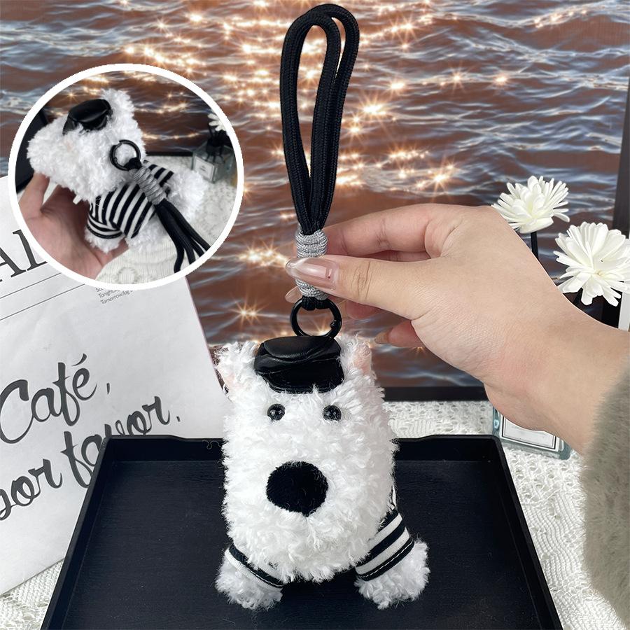 

Плюшевая кукла щенок вест-хайленд с каракулями, красочная веревочная подвеска-брелок для сумки, подвеска-кукла, детский подарок Height approx. 11cm
