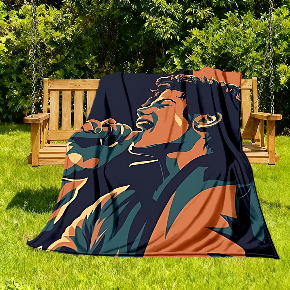 1pc Michael Jackson Outdoor Blanket Lightweight Flannel, Soft & Warm, All-Season Use for Sofa, Outdoor, Camping, Living Room, Office061