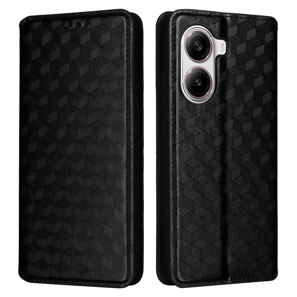 For Xiaomi Poco X7 Pro 5G/Redmi Turbo 4 5G Wallet Case Rhombus Imprinted Leather Phone Cover