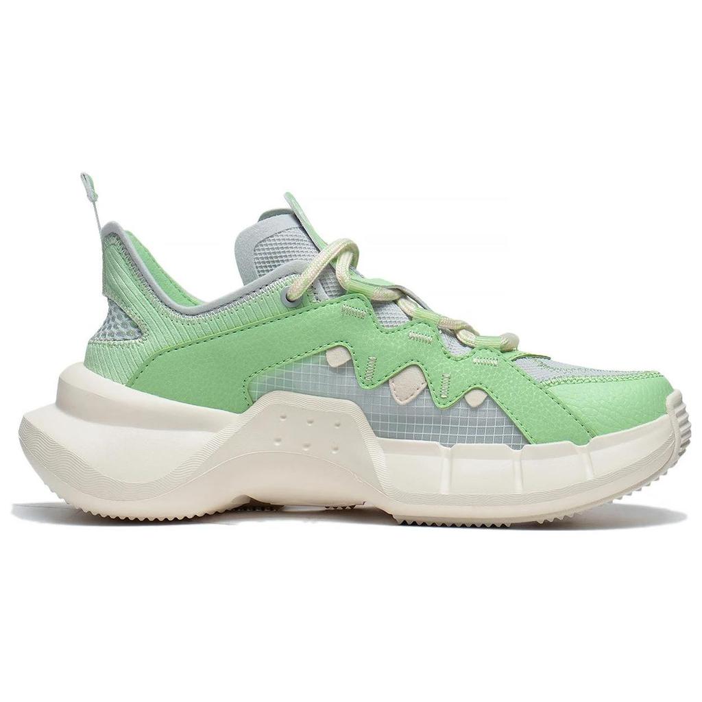 Li Ning Essence Enlightenment Slip Resistant Abrasion Resistant Low top Sports Casual Shoes Women's Green Gray ABCT050-2