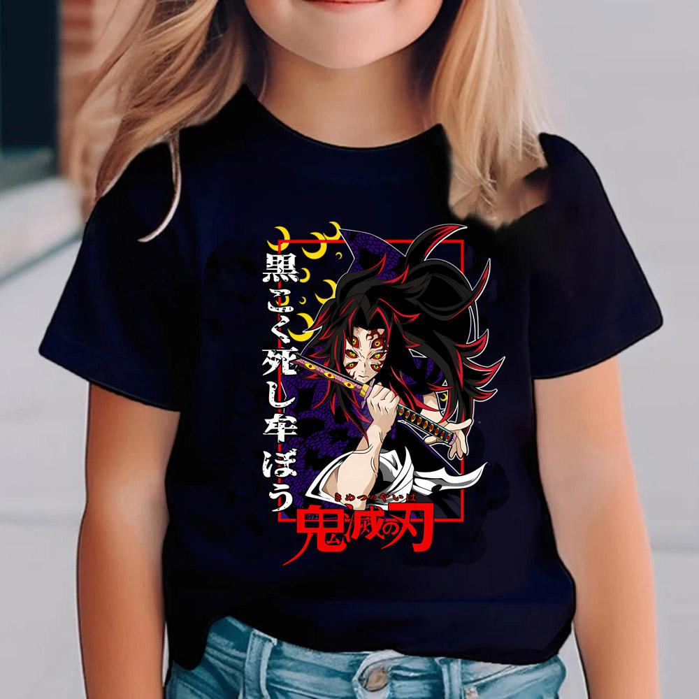 Çocuklar İçin Demon Slayer Tişörtleri Anime Çizgi Film Kısa Kollu Gömlek Erkek Kız Yazlık Kimetsu No Yaiba Üst Çocuk Kıyafetleri Hediyeler