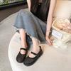 Compilation Hollow Breathable Word Belt Versatile Casual Single Shoes Women's 2025 New Summer Fashion Flat Mary Jane Shoes