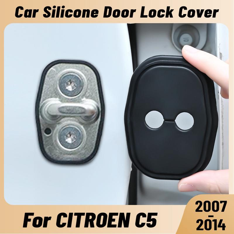 For CITROEN C5 2007-2014 Car Door Shock Absorber Door Lock Protector Silicone Auto Door Lock Latches Cover Accessories