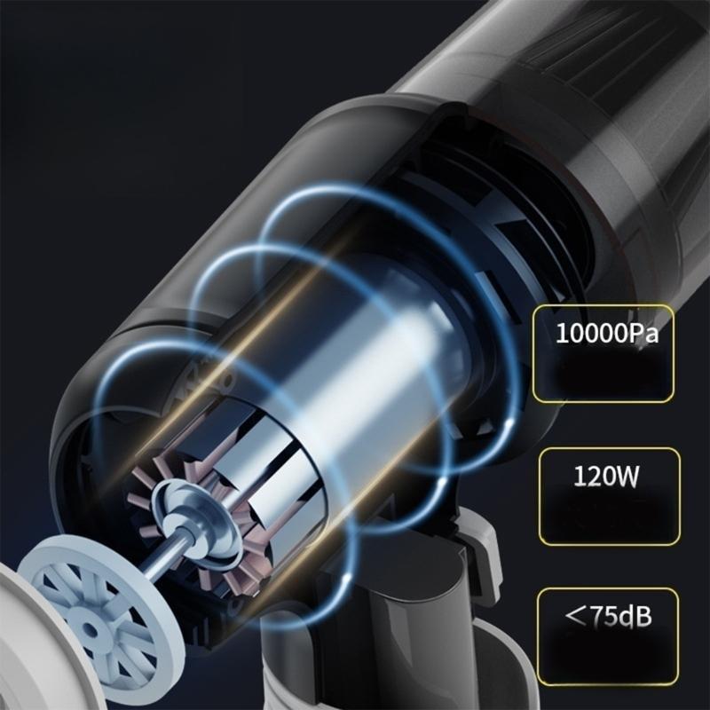 Low Noise Designs Portable Rechargeable Car Vacuum Cleaner Handheld High Speed Motor Dry Wet Electric Dust Cleaning Tool