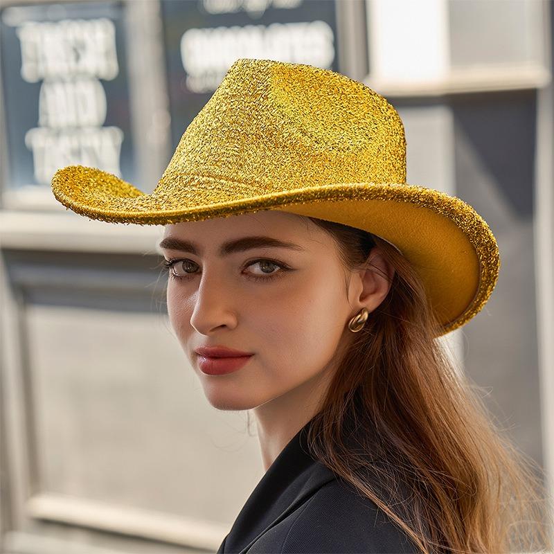 New Versatile Trend Top Hat Women's Sequins Decorative Jazz Hat Temperament Fashion Top Hat