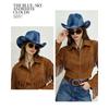 Women Men Vintage Western Cowboy Jazz Hat Outdoor Sun Protection