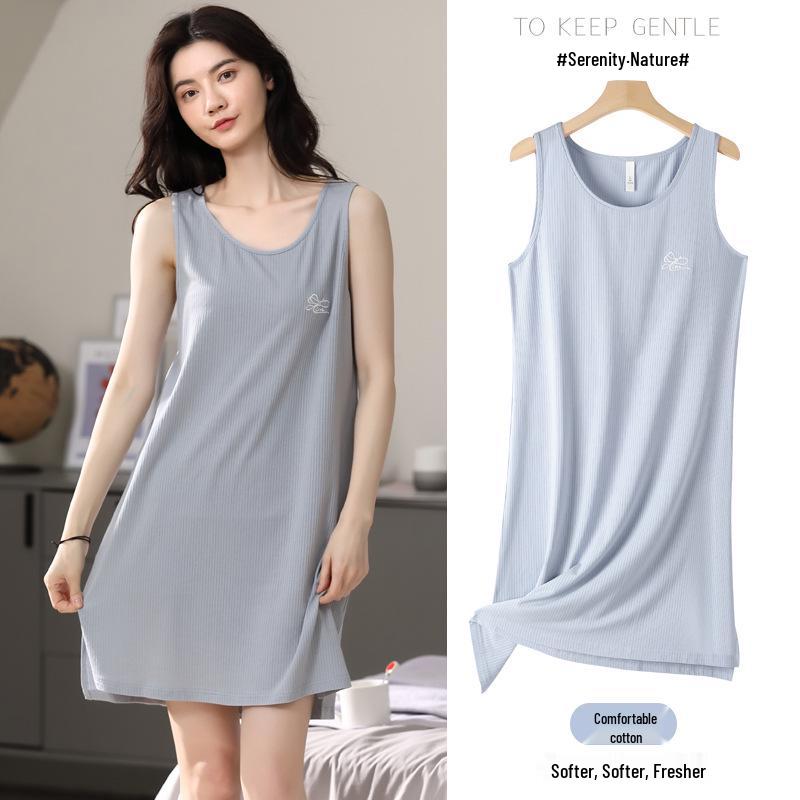 Women's Summer Tank Top Nightgown - Cool & Loose Plus Size Pajama Dress