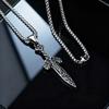Fashion Retro Nordic Celtic Knots Rune Sword Pendant Stainless Steel Necklace for Men, Vintage Punk Jewelry Gift