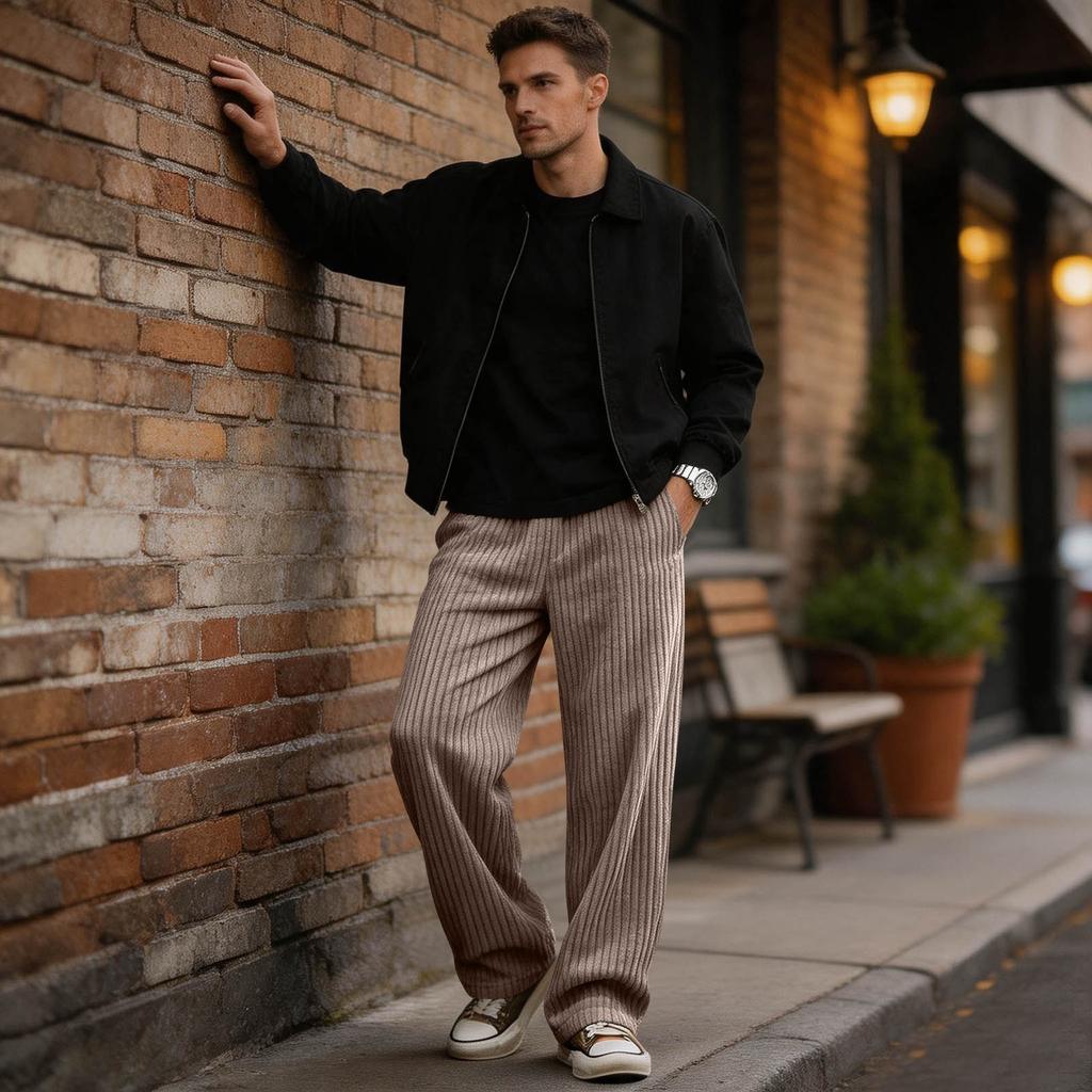 Men's Wide Leg Casual Pants Loose Fit for Everyday Wear