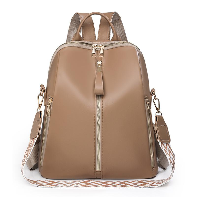 Backpack Women's New Large-capacity Women's Backpack Solid Color Trendy Student Schoolbag Simple Outdoor Travel Bag