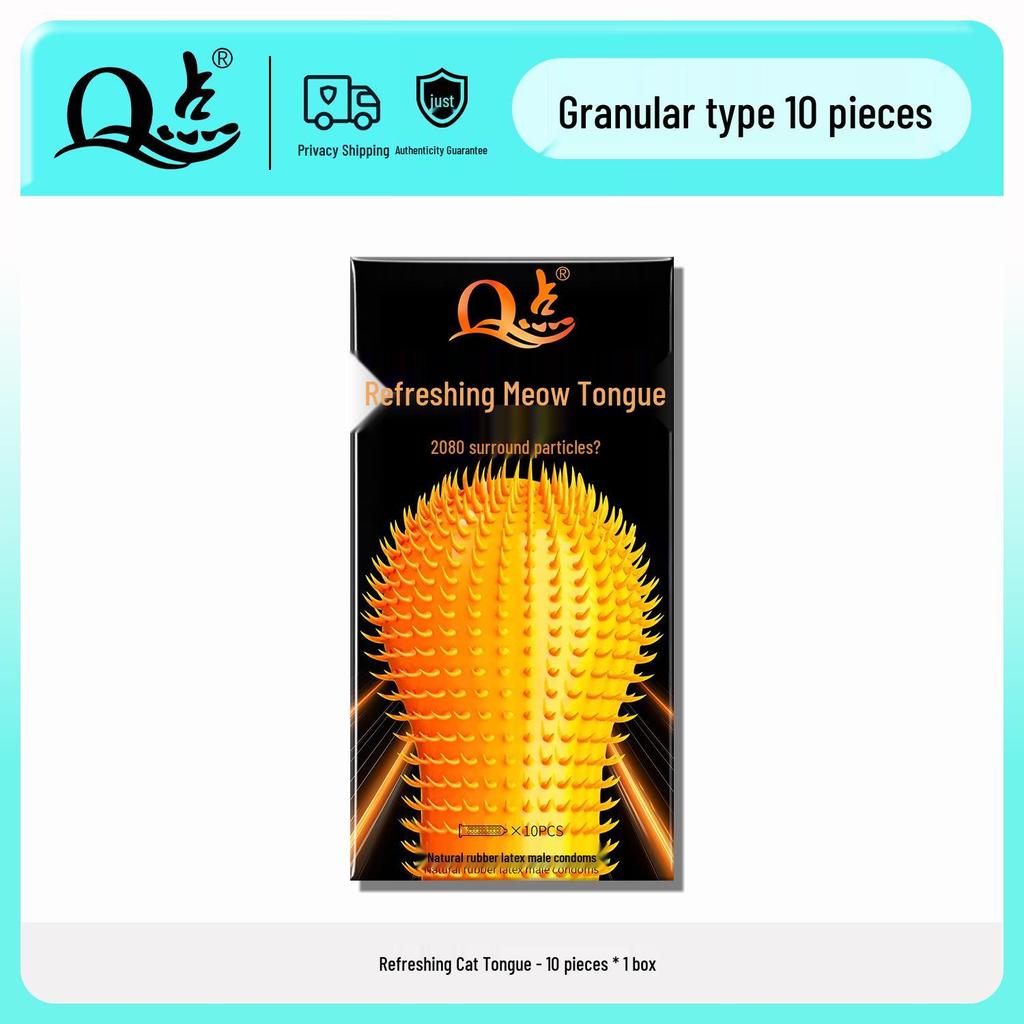 Q Point Ultra-Thin 001 Ribbed Hyaluronic Acid Condom - Long-lasting Male Safety Adult Product.
