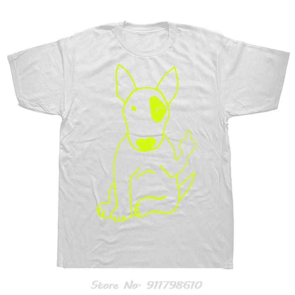 Novelty Oversized T-shirt English Bull Terrier Middle Finger Dog Lover Fitness T Shirt Men's Clothing Fashion Cotton Tshirt