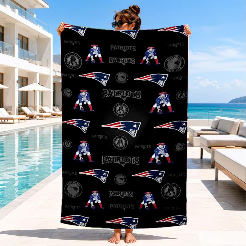 Patriots Team Spirit Beach Towel, Quick-drying, Easy to Care for, Suitable for Both Fitness and Beach Vacations,Sports Essential