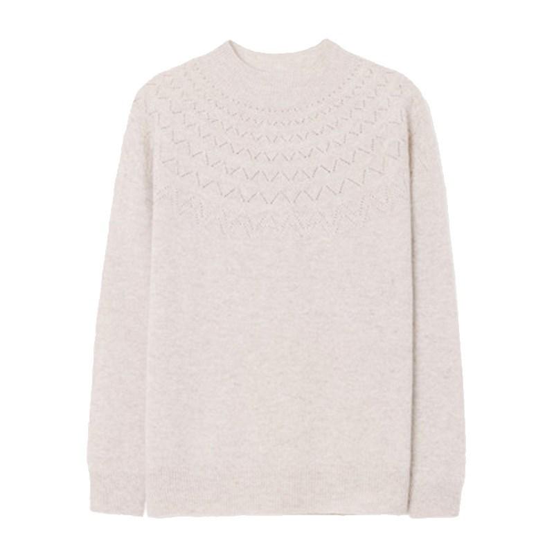Women's Slim Cashmere Wool Sweater: Autumn/Winter Half-High Collar, Thick Seamless Knit Trend