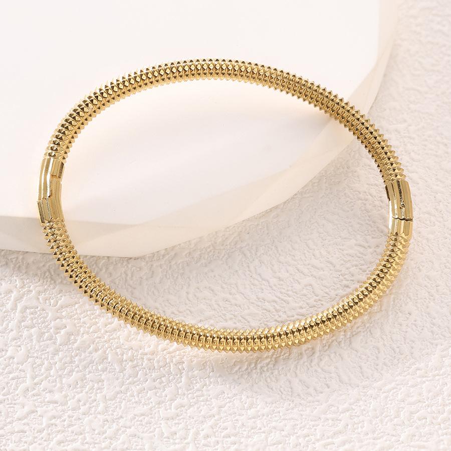 ZAKOL Waterproof Stainless Steel Cuff Bracelet Bangles for Women Smooth Metal Openable Bracelets Jewelry Gift
