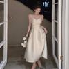 Glossy Suspender Dress Women's Autumn Sleeveless Waist Slim Design High-end Long Skirt Dress Skirt