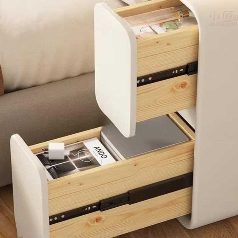 Solid Wood Ultra-Narrow Nightstand Minimalist Modern Super-Narrow Gap Cabinet Cream Style Small Storage Furniture 2026 New Desig