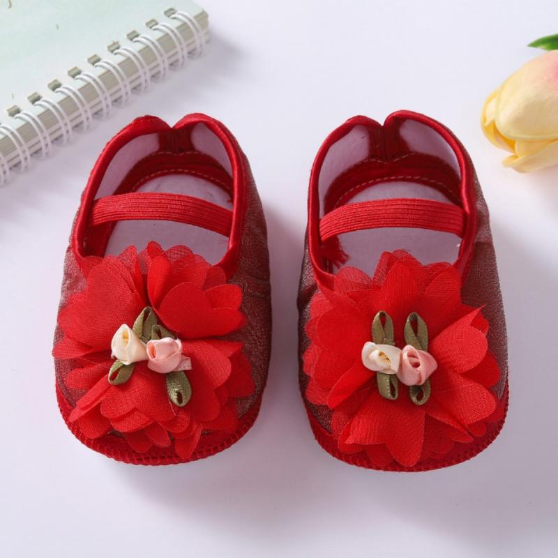 Dětské princeznovské boty s květinovou dekorací, vycházkové boty