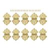 10 Pcs Antique Bronze/Gold Decorative Hinges Wood Box Cabinet Door Butt Hinges Old Chinese Style Furniture Hardware with Screws