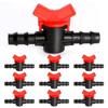 Pack 10 16 Mm Shut-off Valves for Drip Irrigation, PE Plastic, Compatible with 1/2'' Tube (13 Mm)