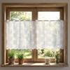 1pc Fresh Rural Floral Bouquet Lace Curtains Wavy Bottom Hem Short Bay Window Curtains Home Decorative Window Treatments