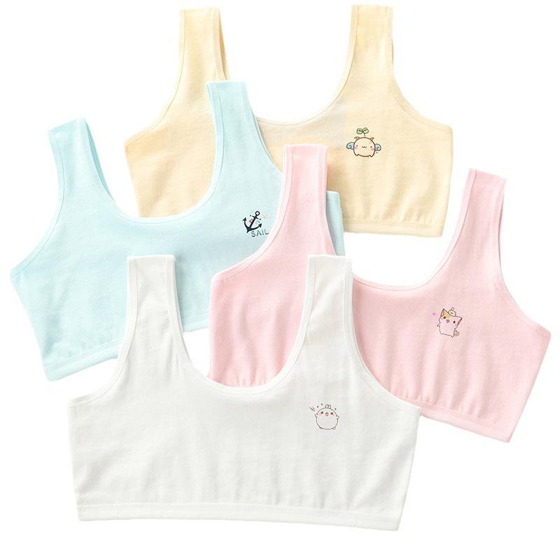 Doppellagiger Baumwoll-Trainings-BH für Mädchen - Weste gegen Nippelsichtbarkeit für Schülerinnen der Mittel- und Oberstufe