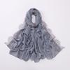Luxury Lace Chiffon Hijabs Woman Muslim Scarf Shawls Solid Ladies Party Shawl Wraps Islamic Turban Female Headscarf Ramadan