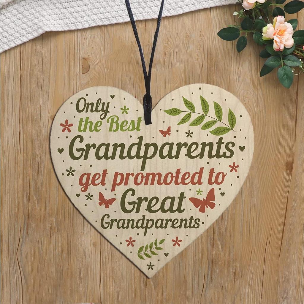 Great Grandparents Wood Sign Get Promoted to Great Grandparents Plaque Gifts Present 4 x 4 inch