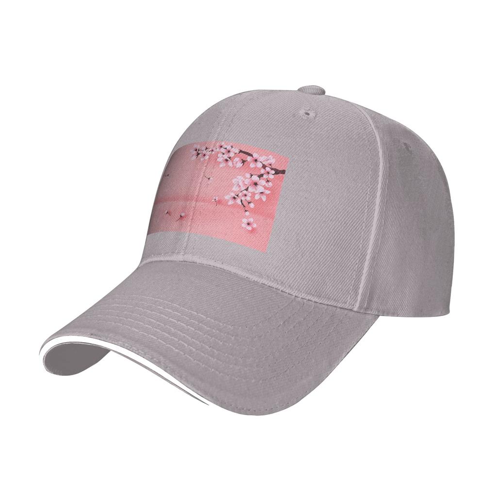 Sakura Tree Cherry Blossom Floral Flower Cap Baseball Caps Adjustable Hat Hip Hop Summer Unisex Baseball Hats Customizable