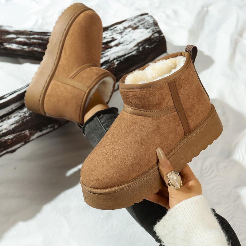 Real Sheepskin Wool Low-cut Warm Comfortable Shoes Women Fashion Short Shoes New Winter Warm Boots Fur Ladies Snow Boots
