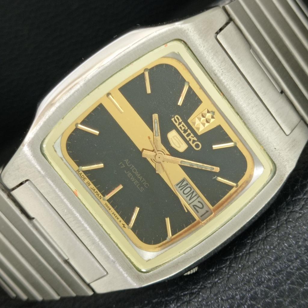 GENUINE VINTAGE SEIKO 5 AUTOMATIC 7009A JAPAN MENS ORIGINAL DIAL WATCH a709209-1