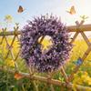 Lifelike Artificial Lavender Wreath Vivid Colors Fake Flower Wreath Spring Wreath  Wall Hanging