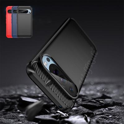 Für Hülle Google Pixel 9 Pro Hülle Für Pixel9 Pixel 9 Pro XL Capas Stoßfest Weiche TPU Kohlefaser Abdeckung Google Pixel 9 Fandas