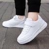 Children's White Leather Skate Shoes, Wear-Resistant, for Ages 6-12, Casual Sports Style for Boys (2024)