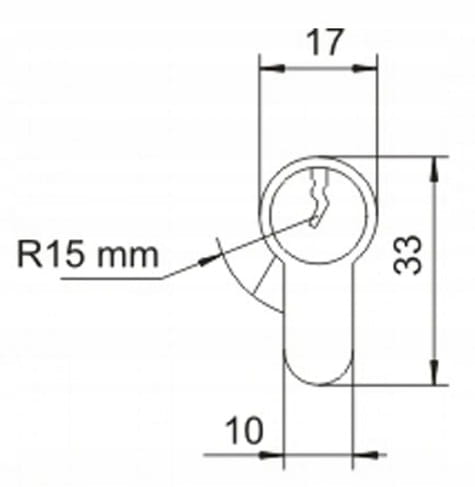 Cylinder Lock Insert, Brass, 30/ with Knob