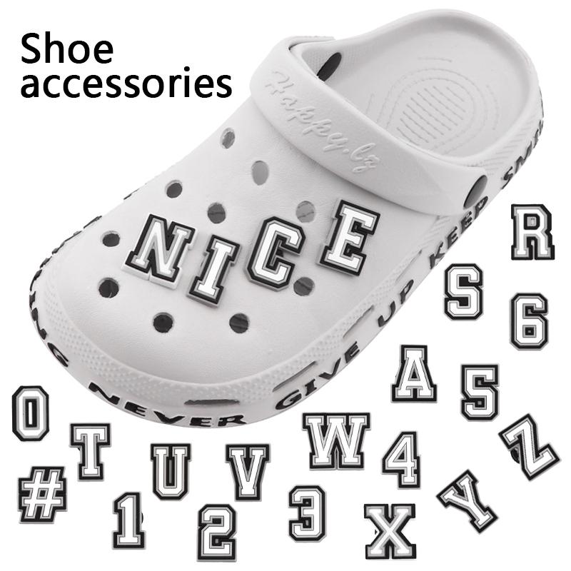 1 Pcs Letter Shoe Charms for Clog Sandals Shoe Decoration Number Alphabet Characters DIY Shoes Charm Pins for Boy Girl Men Women