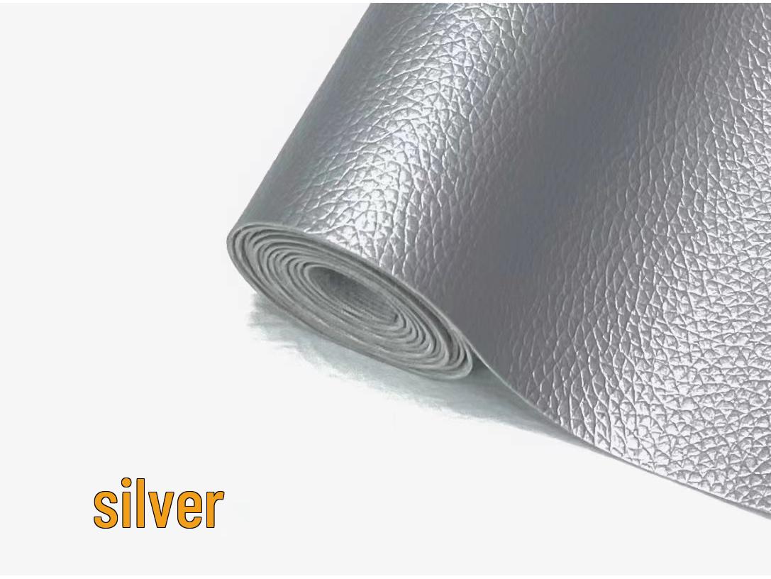 

Утолщенная самоклеящаяся заплатка из ПУ кожи с тиснением «личи» для диванов, кроватей и автомобильных салонов 100cm x 137cm серебряный