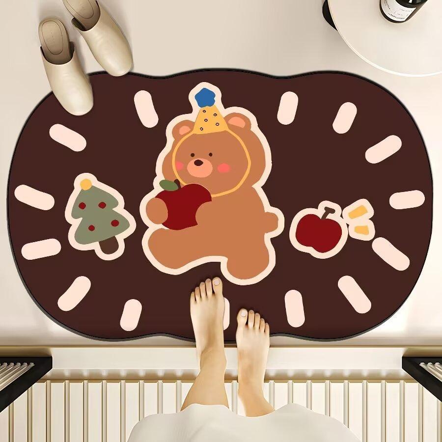 Diatom Mud Pad Resistant To Dirty Toilet Bathroom Toilet Door Area Moisture-wicking Quick Drying Mat Shower Room Door Slip-resistant Mat