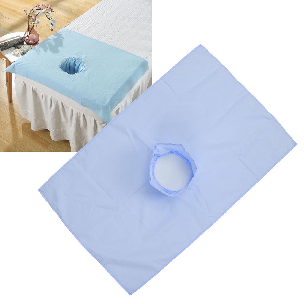 Massage Table Sheet Cotton Washable Comfortable Massage Bed Cover with Face Hole for Salon Spa