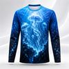 Whale Shark Ocean Pattern Men Long Sleeve Crew Neck T Shirt 3d Print Animal Graphic Top Casual Tee For Ocean Lovers Daily Street