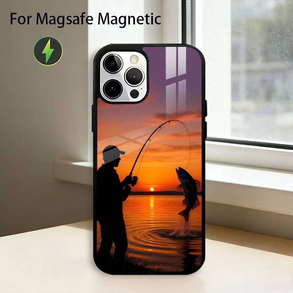 Carp Fish Fishing R-Rod Phone Case For iPhone17,16,15,14,13,12,11 Plus,Pro Magnetic For Magsafe Wireless Charging